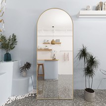 Arched Floor Mirror, 65 &quot;X 22&quot; Full Length Mirror Wall Mirror Hanging Or, Gold - £67.95 GBP