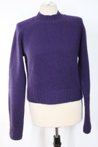 Vince L Plum Purple Shrunken Mock Neck Cashmere Sweater - £38.07 GBP
