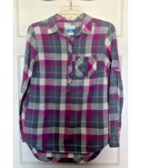 Columbia Sportswear Women&#39;s PFG Purple &amp; Gray Plaid Button-Up Shirt Size S - $444.79 MXN