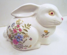 Fern Takakash San Francisco Japan Ceramic Bunny Rabbit Flowered Decor Fi... - £30.29 GBP