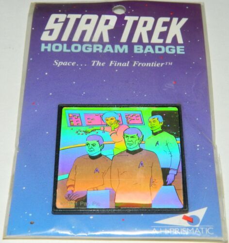 Classic Star Trek TV Series Spock on Bridge Hologram Pin Badge 1992 NEW UNUSED - $9.74