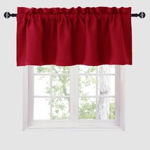 Red Christmas Valance Curtains For Kitchen Blackout Thermal Insulated Rod Pocket - £20.36 GBP