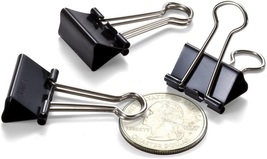 60 Officemate Small Binder Clip SIXTY Black clips 3/4 Inch 0.75&quot; NEW IN BOX - £8.65 GBP