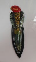 Vintage Colorful Enamel Parrot Bird Bookmark - $19.79