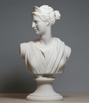 Greek Roman Goddess Artemis Diana Bust Head Cast Marble Statue Sculpture 8.46in - £35.97 GBP