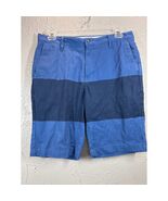 Volcom Vmonty Flat Front Chino Block Short Blue Two Tone Mens Size 33 - $28.02 CAD
