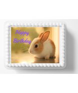 Baby Bunny Edible Image Edible Cake Topper Frosting Sheet Icing Paper Ca... - £11.56 GBP