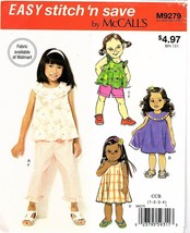 Easy Stitch &#39;n Save Sewing Pattern M9279 Toddlers&#39; Top, Dress, Shorts, Pants - £3.95 GBP