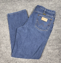 Wrangler Jeans Men 36x29 Blue Denim Pants Straight Leg Cowboy Cut USA VT... - $36.48
