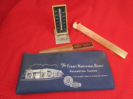 The First National Bank Assumption Illinois Collectibles Bag Thermometer... - $13.92