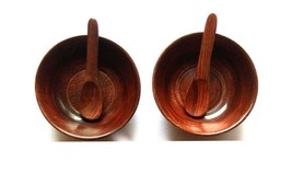Wooden Handmade Serving Bowl for Snacks Break Fast Dry Fruits Salad Set ... - $17.57
