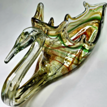 VTG Mid-Century Modern Art Glass MURANO hand blown Venetian Swan centerpiece 18&quot; - £59.24 GBP