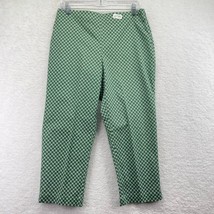 Talbots Womens Classic Side Zip Crop Pants Size 10 Petite Green Print Stretch - £11.82 GBP