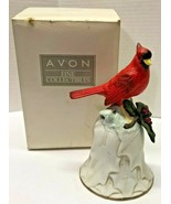 AVON Christmas Cardinal Bird and Flower Porcelain Bell - €17,05 EUR