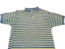 VINTAGE Ralph Lauren Polo Golf Shirt Adult Large Blue Yellow Striped Clu... - £18.49 GBP