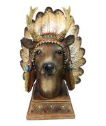 Native American Indian Stag Deer Chief With Roach Headdress Figurine - €34,08 EUR