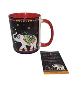 The Bombay Store 12 Oz Multicolored Indian Elephant Parade Coffee Mug Cu... - $8.12