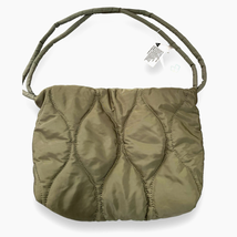STREET LEVEL Hourglass Quilted Puffy Tote Shoulder Bag | Army Green NWT - £36.78 GBP