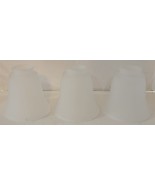 3 Vintage Frosted Reeded Glass Chandelier Pendant Sconce Fan Lamp Light ... - $25.77 CAD