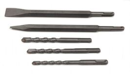 5 Pc HAMMER DRILL BIT SET SDS Plus Masonry Concrete Bull Point Flat Chis... - $10.99