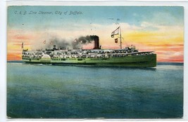 Steamer City of Buffalo C &amp; B Line 1910 postcard - £5.10 GBP