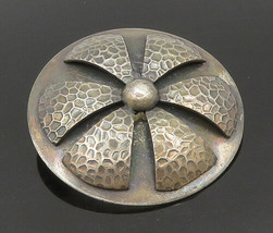 EUROPEAN 925 Sterling Silver - Vintage Cobblestone Pattern Brooch Pin - ... - £67.44 GBP