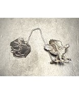 Strategic Air Command Pin Silver Tone Chain Figural Airplane Air Force E... - $282.54 MXN