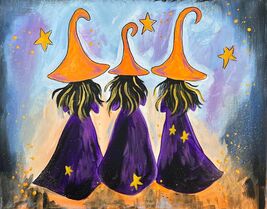 NEW - Three Witches Painting Kit - Paint Your Own - Hand-Drawn - Canvas ... - $38.00