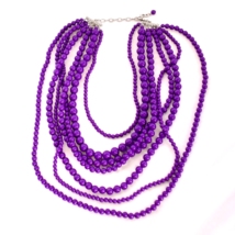 Women&#39;s Fashion Jewelry Purple Multi Strand Necklace - £9.08 GBP