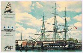 Postcard Boston Charlestown Massachusetts USS Constitution Bunker Hill Monument - £2.74 GBP