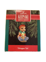 NEW Hallmark 1992 Toboggan Tail Ornament Sledding on a Beaver Tail NOS - £4.41 GBP