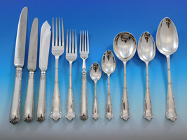 Asprey English Sterling Silver Flatware Set Service 66 pcs Dinner Luxury Design - £9,470.56 GBP