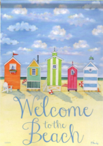Brighton Beach Huts &quot;Welcome to the Beach&quot; Garden Flag-2 Sided , 13&quot; x 18&quot; - £14.22 GBP