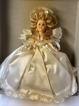 Composition Bride Doll Satin Wedding Gown &amp; Veil 1940s Vintage  sleepy eyes - £38.77 GBP