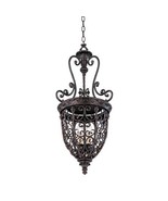 VINTAGE ANTIQUE  STYLE RUBBED BRONZE  FINISH  OPEN SCROLL CAGE  CHANDELIER - $9,518.05 MXN