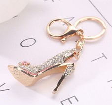 [Keychain] Flower Rhinestone High Heel Shoe Keychain for Woman Jewelry Gift - £7.92 GBP