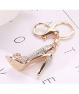 [Keychain] Flower Rhinestone High Heel Shoe Keychain for Woman Jewelry Gift - £7.98 GBP
