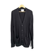 Your Neighbors Cardigan Sweater Black Button-Up Men Grandpa Two Pockets XL - $27.94