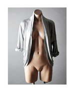 Womens Casual Draped Jersey Elbow Roll Up 3/4 Sleeve Jacket Open Cardiga... - €12,85 EUR