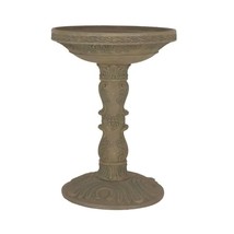 Outdoor Fiberglass Bird Bath in Aged Granite Stone Finish - $6,644.96 MXN