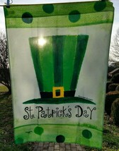 Saint Patrick&#39;s Day House Flag Garden Banner 28 By 39 In Green White - £11.07 GBP