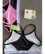 Two (2) Hanes Girls&#39; Thin Racerback Strap Bras ~ Black &amp; Gray ~ Small 6-... - $283.48 MXN