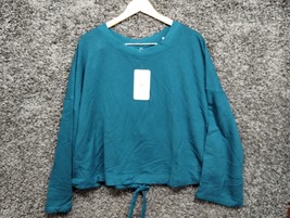 NWT Fabletics Tie Back Sweatshirt Womens 3X Blue Fleece Adjustable Bell ... - £18.16 GBP