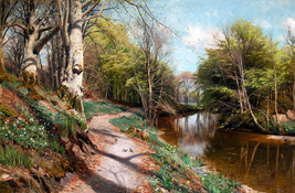 Giclee Trail scenery along the river painting Art Printed on canvas - $9.49+