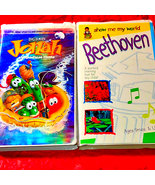 VHS VINTAGE MOVIES~VeggieTales Jonah/Beethoven - $354.53 MXN