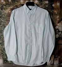 Ralph Lauren Shirt Size L Custom Fit Button Down Pocket Aqua Blue 100% C... - £13.95 GBP