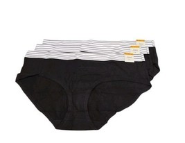 Set Of 3 Jenni Intimates Womens 3X Black Elastic Waistband Hipster Under... - $11.87