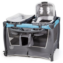 4-In-1 Convertible Portable Baby Playpen Newborn Play Yard W/ Music &amp; Toys Blue - £201.39 GBP