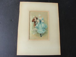  &quot;Romance&quot; 1900s original Lithograph colored print on pearl color paper.    - £11.87 GBP