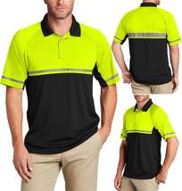 Mens Lightweight Enhanced Visibility Polo Snag Proof Moisture Wicking XS-4XL NEW - £19.97 GBP+